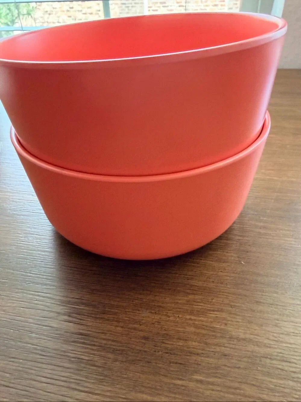 Ollie Lot of 2 Coral Pink Ceramic Pet Bowls for Food or Water